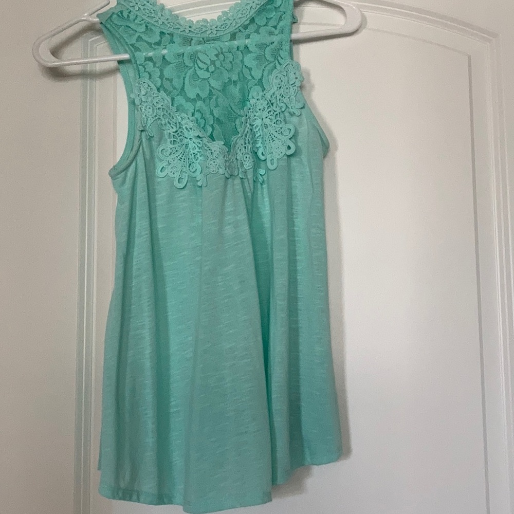 Aqua Blue Lace Top